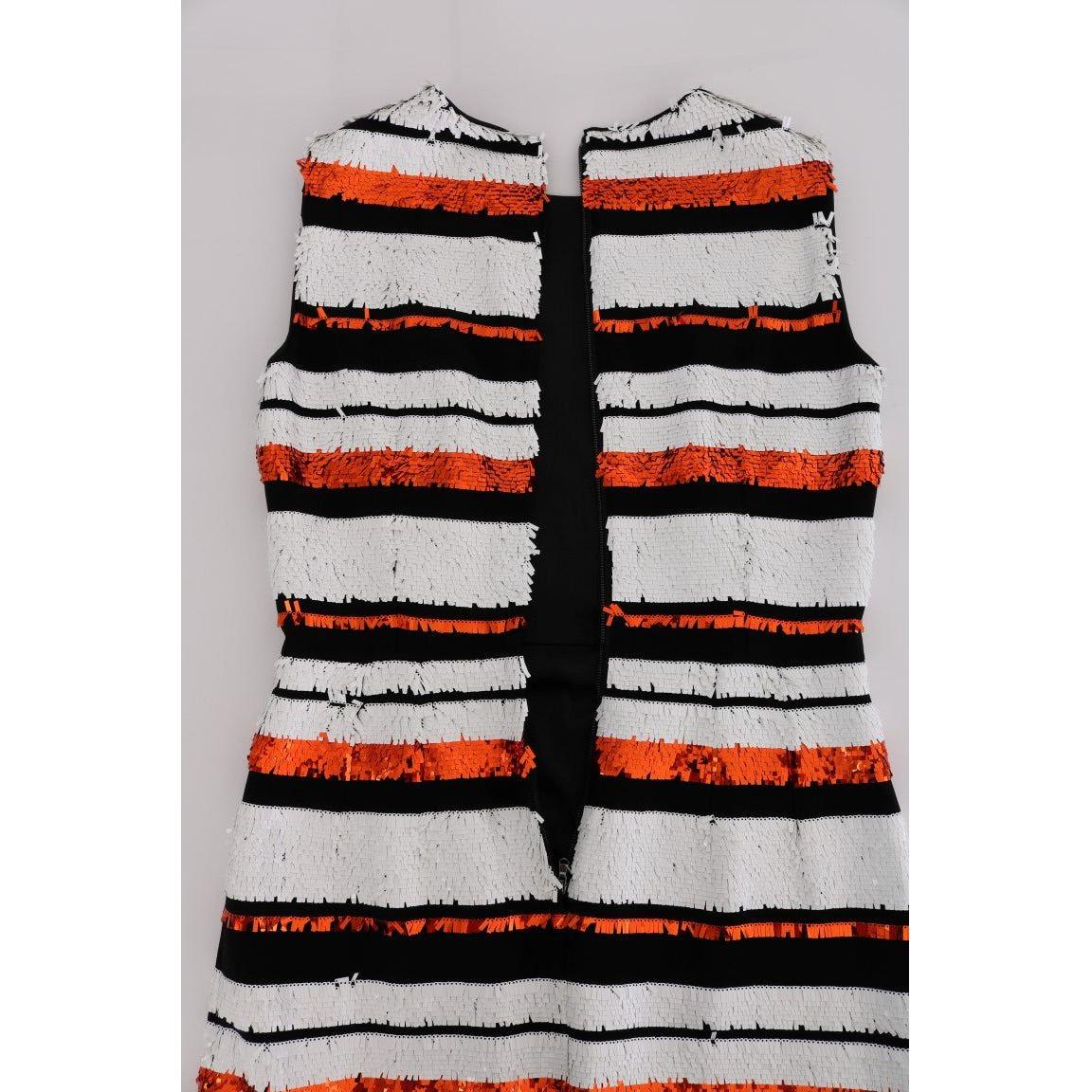 Dolce & Gabbana Multicolored Striped Sequined Stretch Dress SIG50863-1