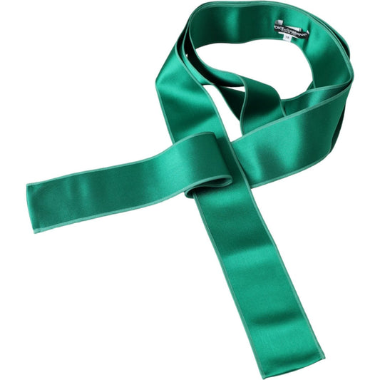 Dolce & Gabbana Green Silk Satin Waist Women Belt