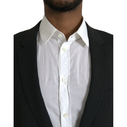 Dolce & Gabbana Blue MARTINI Shawl Single Breasted Blazer