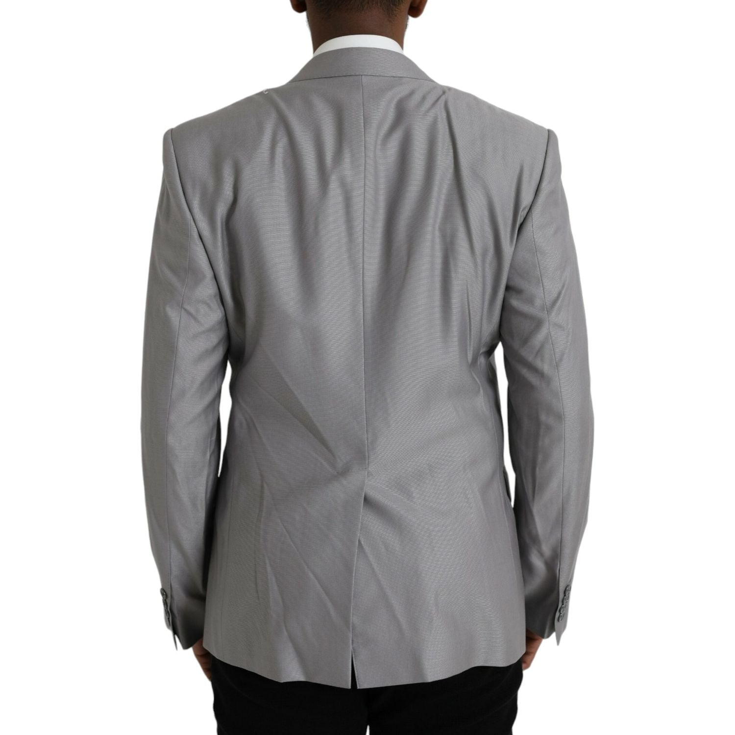 بليزر معطف من الصوف الرمادي بصدر واحد من دولتشي آند غابانا