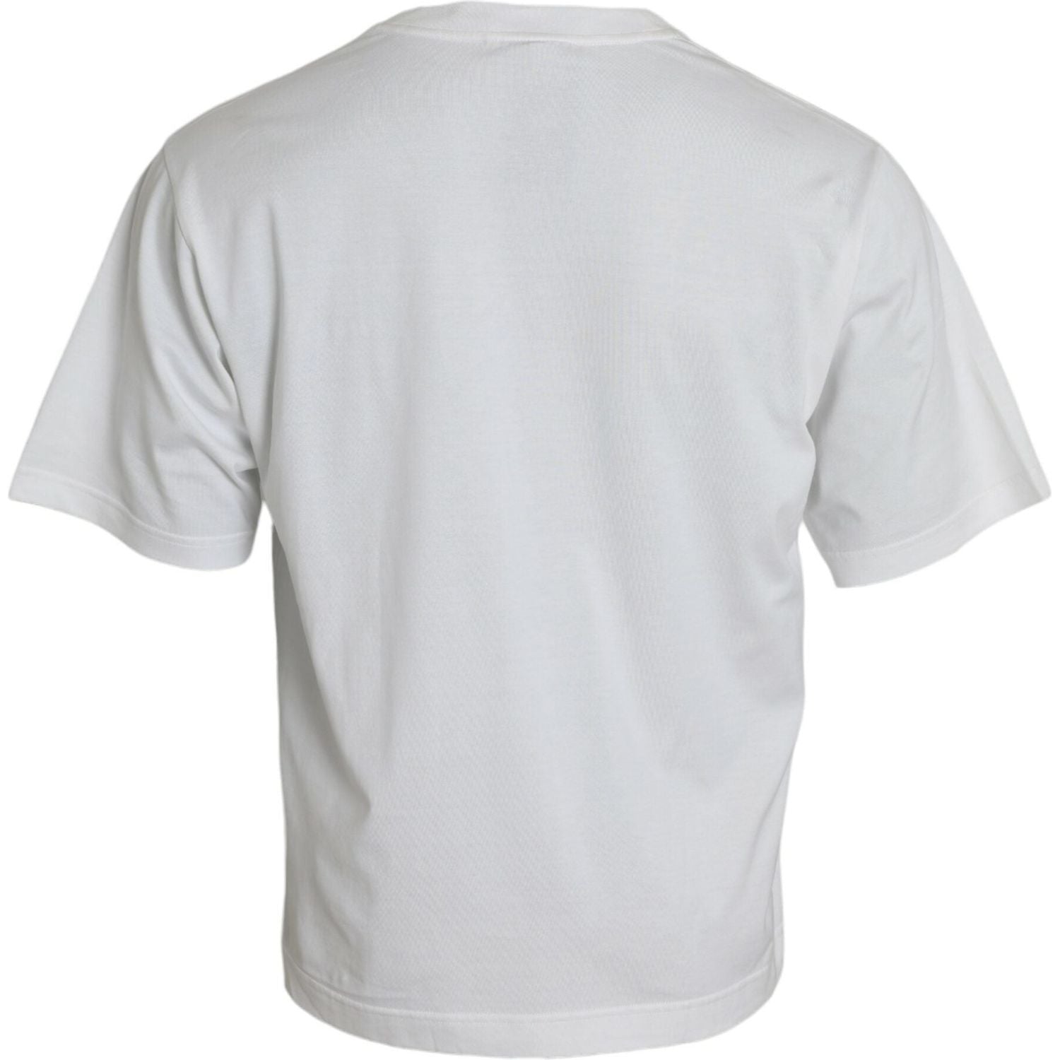 Dolce & Gabbana White Embellished Cotton Crew Neck T-shirt