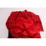 Dolce & Gabbana Red Floral Ricamo Sheath Long Dress SIG60570-1