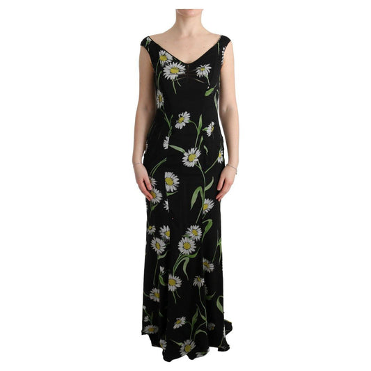 Dolce & Gabbana Sunflower Silk Stretch Sheath Dress