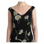 Dolce & Gabbana Sunflower Silk Stretch Sheath Dress SIG60635-3