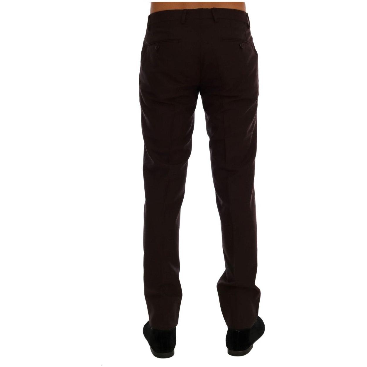 Dolce & Gabbana Purple Wool Stretch Formal Pants