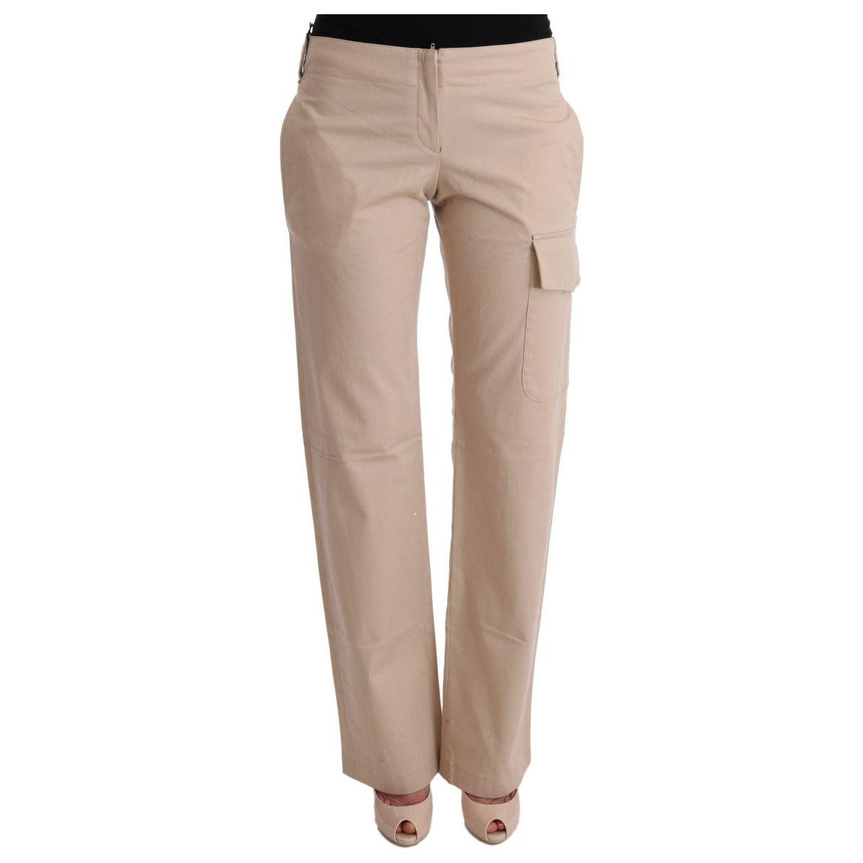Ermanno Scervino Beige Cotton Wool Regular Fit Pants Jeans & Pants