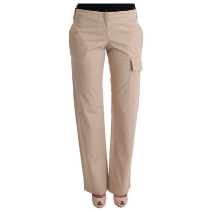 Ermanno Scervino Beige Cotton Wool Regular Fit Pants Jeans & Pants