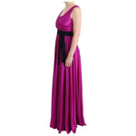 Dolce & Gabbana Pink Silk Stretch Shift Long Dress SIG60653-1