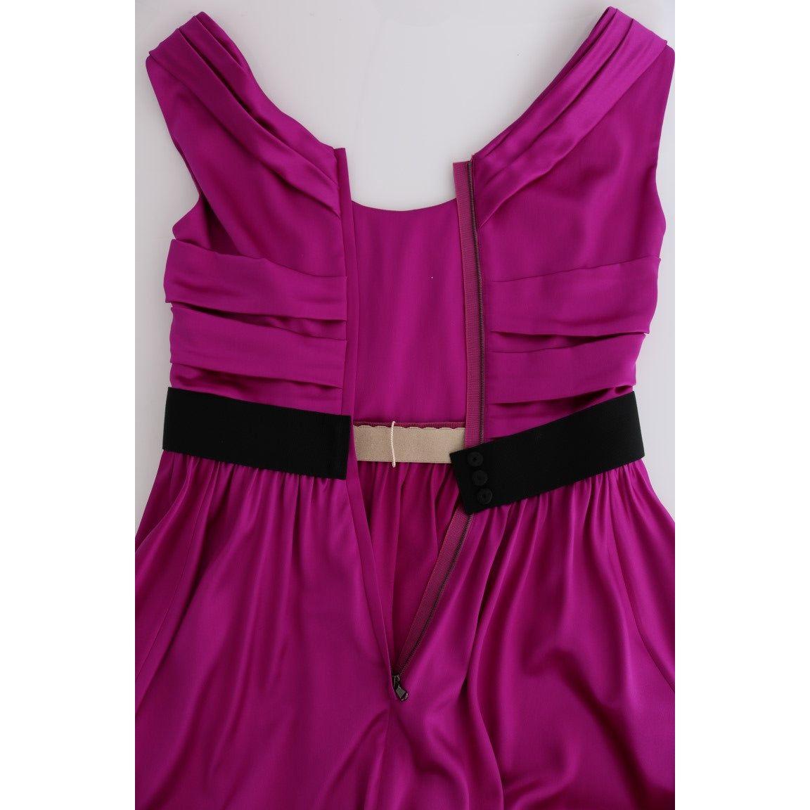 Dolce & Gabbana Pink Silk Stretch Shift Long Dress SIG60653-1