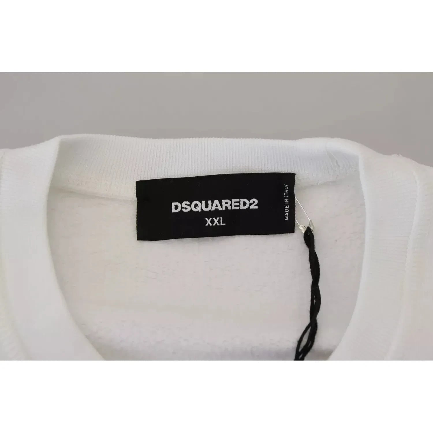 سويت شيرت Dsquared² أبيض مطرز بياقة دائرية