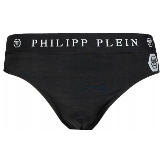 Philipp Plein Black Polyamide Men Swimwear