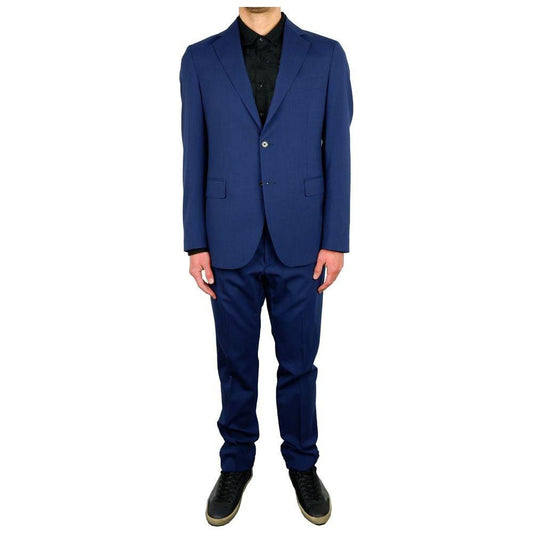 Aquascutum Blue Wool Men Suit