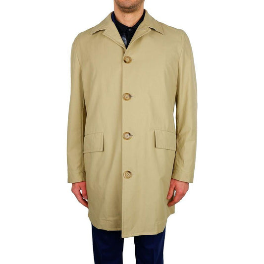 Aquascutum Beige Cotton Men Trench Coat