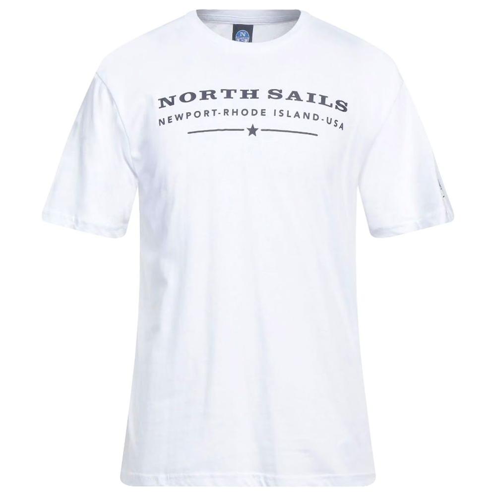North Sails Elegant White Cotton Tee with Chest Print