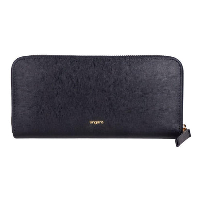 Ungaro Elegant Leather Zippered Wallet in Classic Black