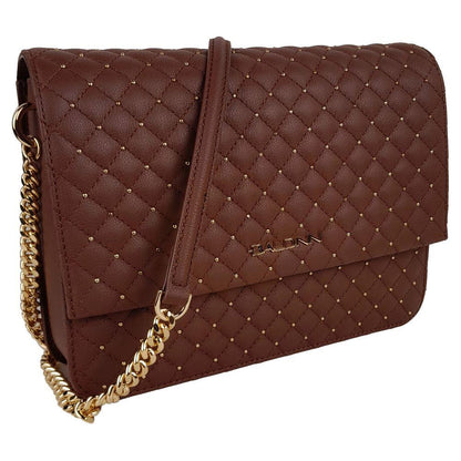 Baldinini Trend Brown Calfskin Women Crossbody Bag