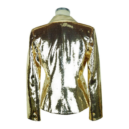 Elisabetta Franchi Chic Sequined Double-Breasted Yellow Jacket EL-8360-IT38|XS