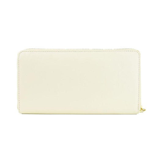 Cavalli Class White Calfskin Women Wallet WOMAN WALLETS Cavalli Class Beige