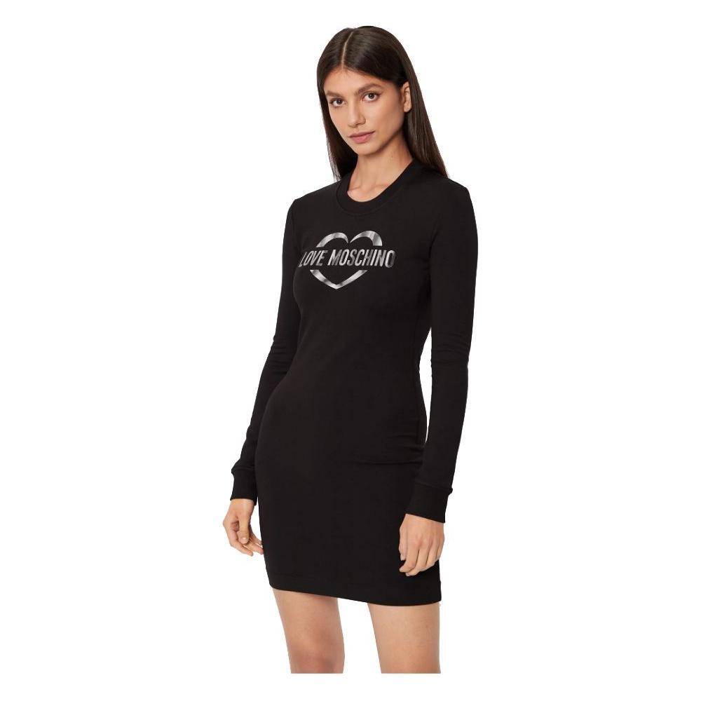 Love Moschino Chic Cotton Blend Logo Dress