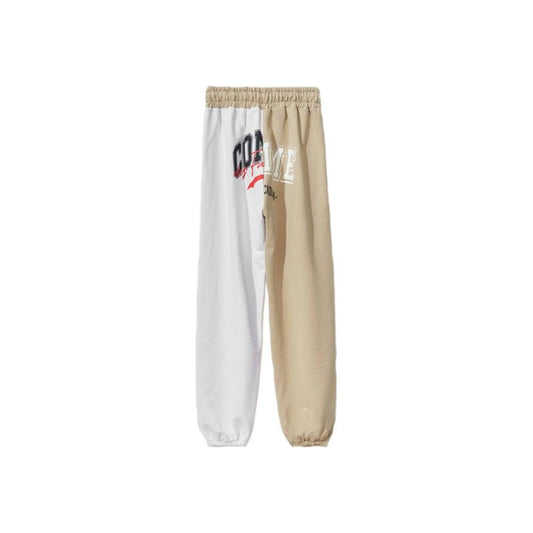 Comme Des Fuckdown Chic Beige Two-Tone Drawstring Sweatpants CO-9754-S