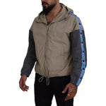 Dsquared² Brown Gray Sleeves Hooded Full Zip Jacket