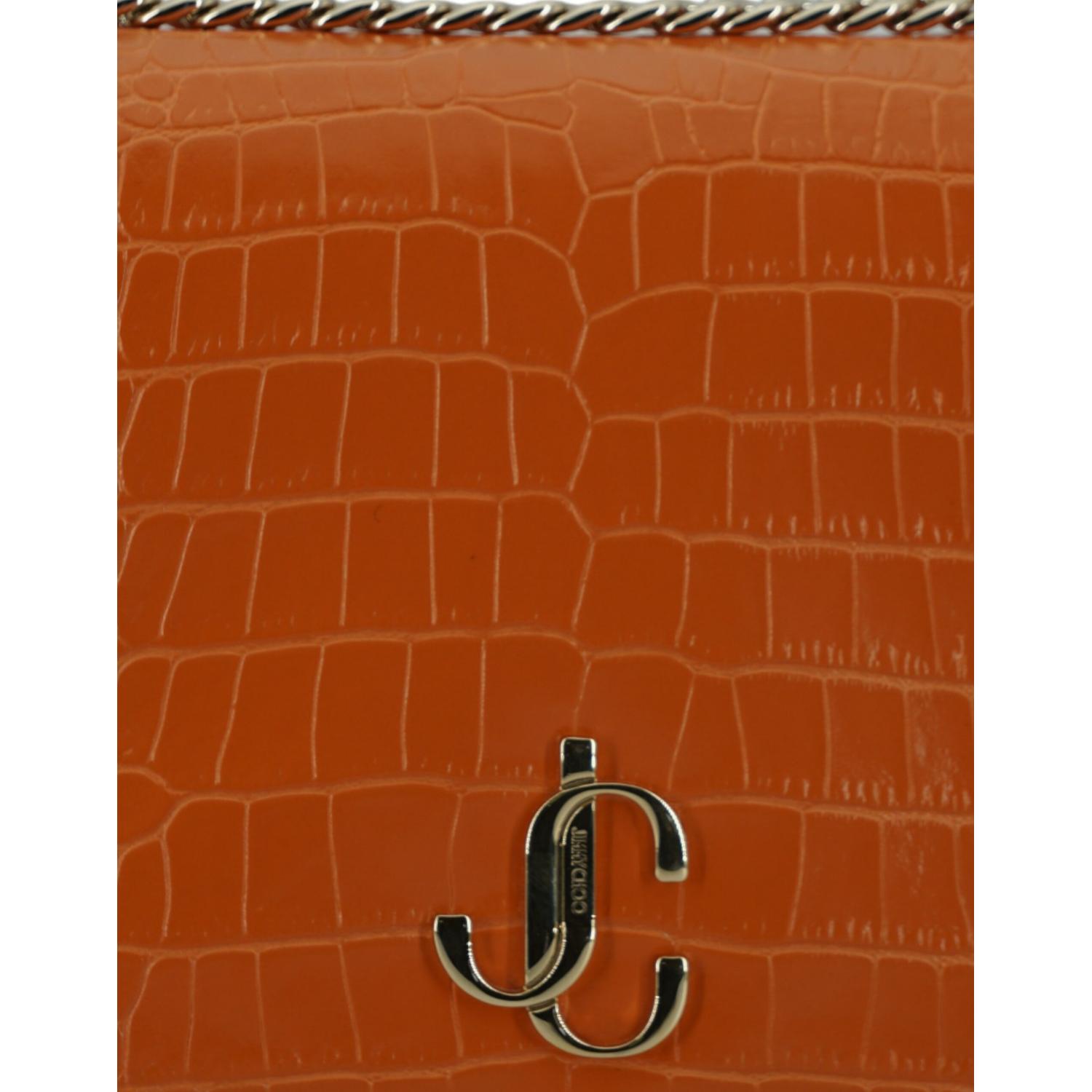 Jimmy Choo Amber Orange Leather Shoulder Bag