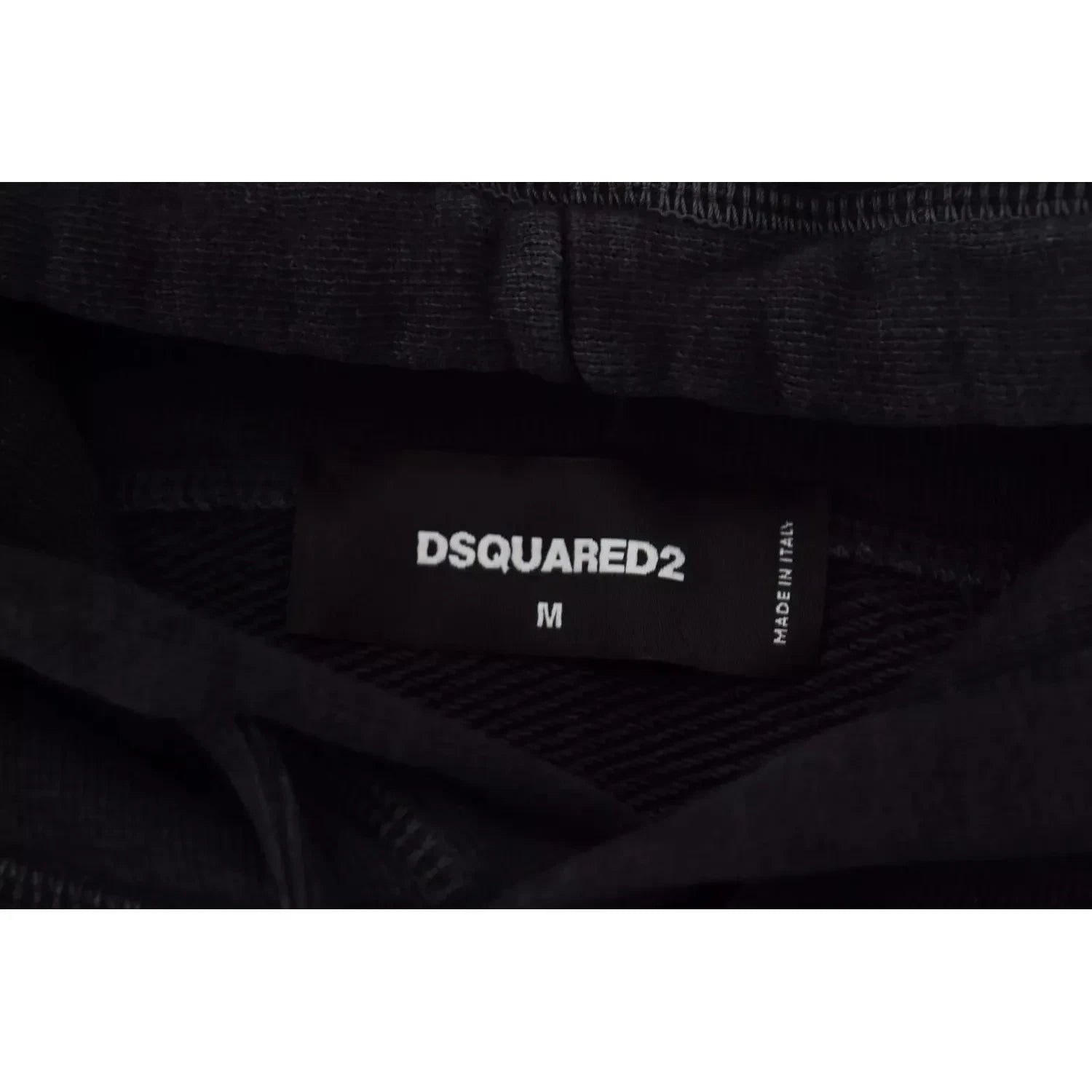 سترة رجالية مطبوعة بغطاء رأس من القطن الأسود من Dsquared²