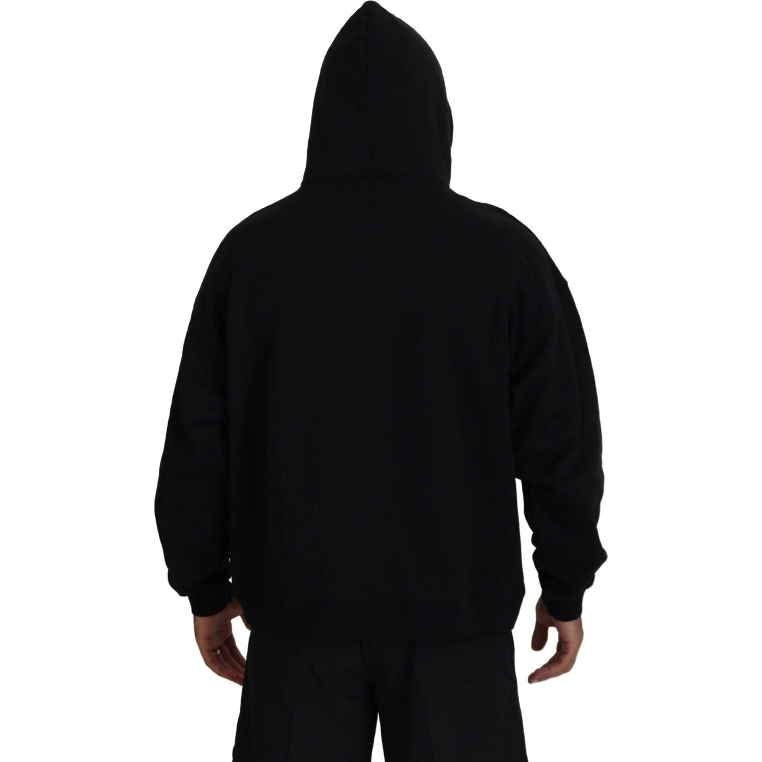 سترة رجالية مطبوعة بغطاء رأس من القطن الأسود من Dsquared²