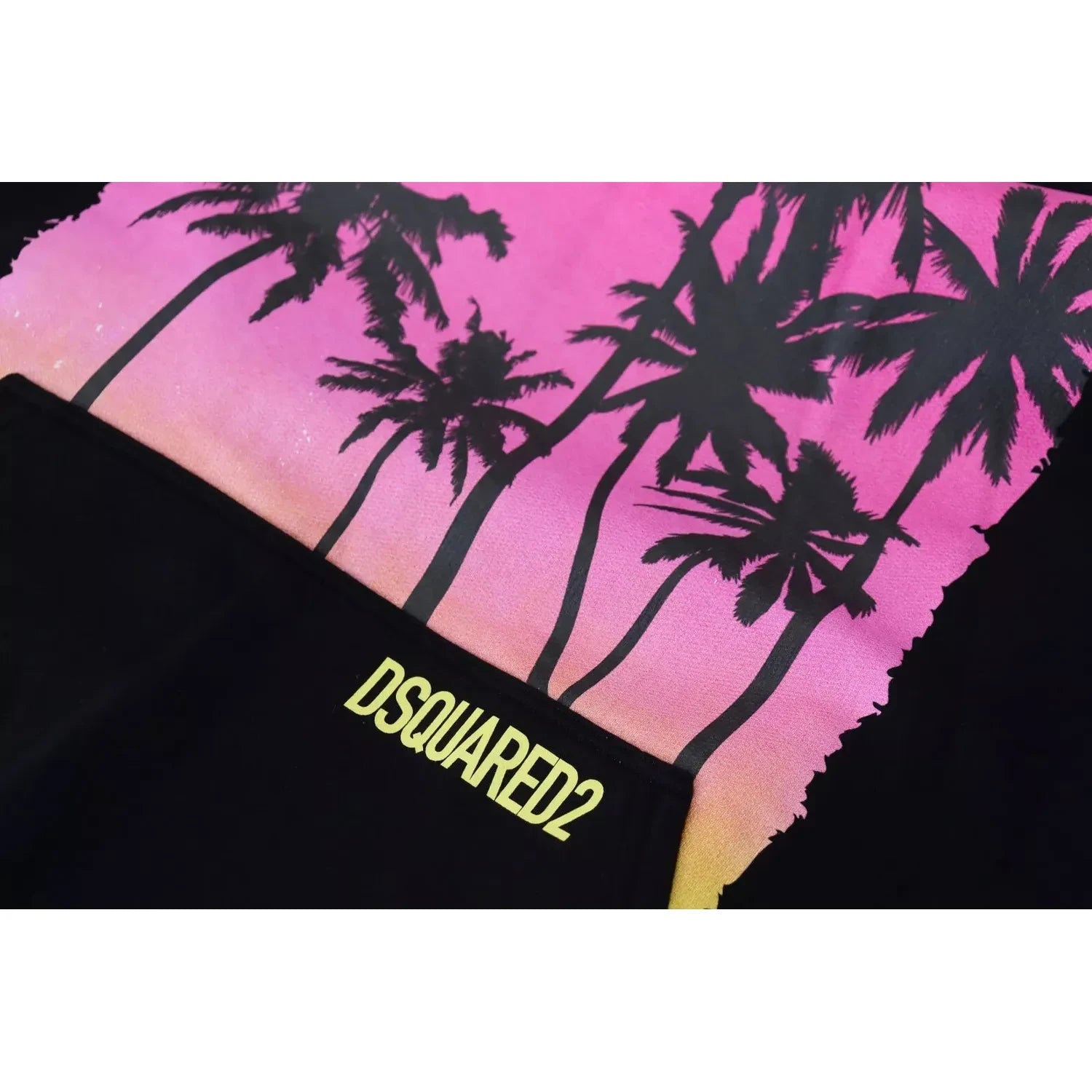 سترة رجالية مطبوعة بغطاء رأس من القطن الأسود من Dsquared²