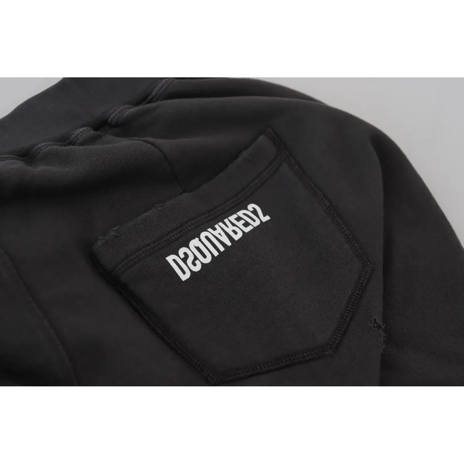 Dsquared² Black Cotton Mid Waist Tattered Tapered Shorts