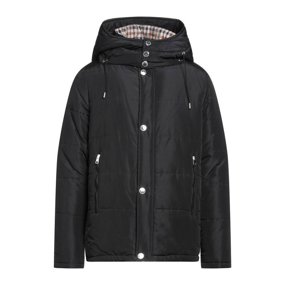 Aquascutum Black Polyamide Men's Jacket MAN COATS & JACKETS