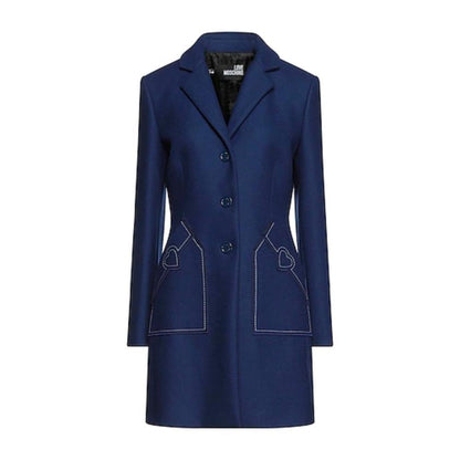 Love Moschino Blue Wool Women Coat