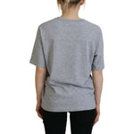Dsquared² Gray Logo Cotton Crewneck Short Sleeve Tee T-shirt