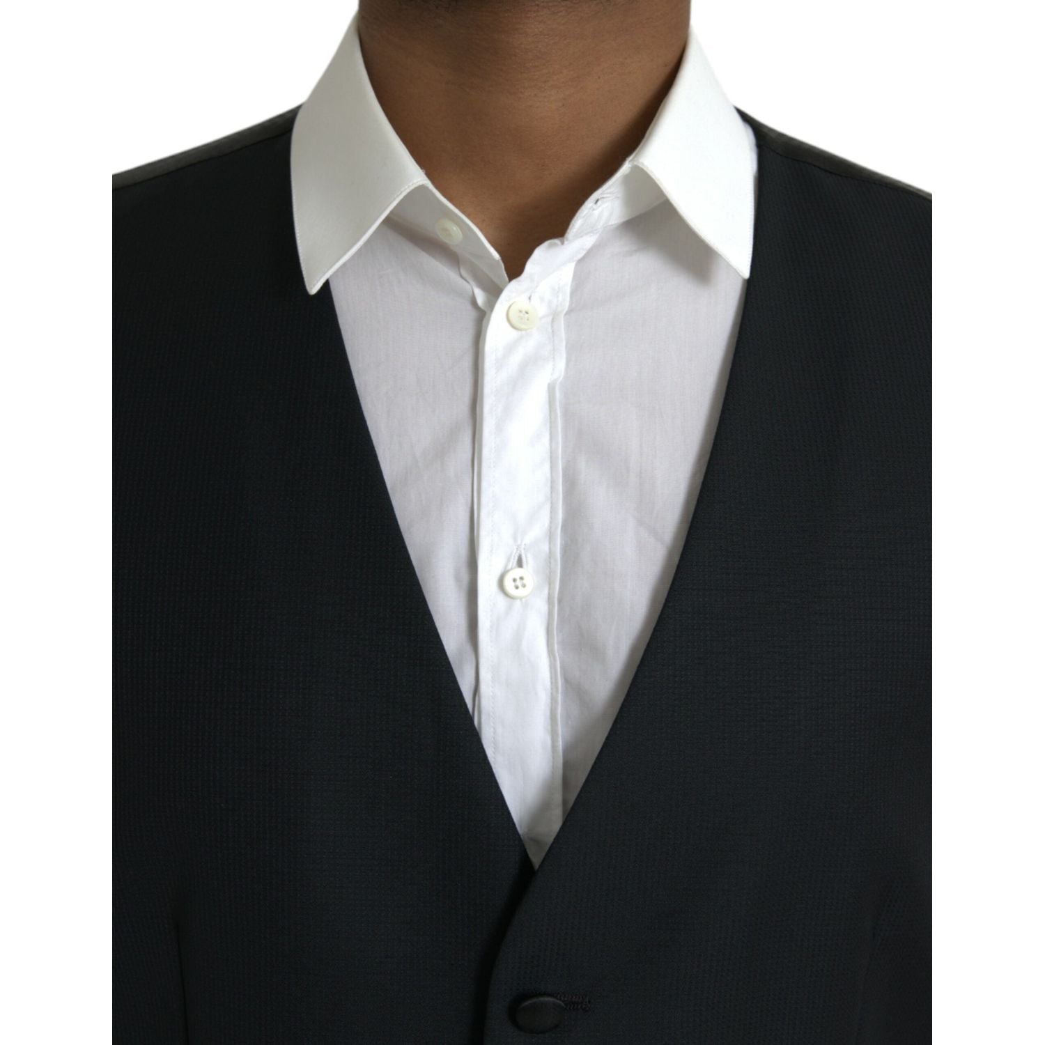 Dolce & Gabbana Black Wool Waistcoat Dress Formal Vest