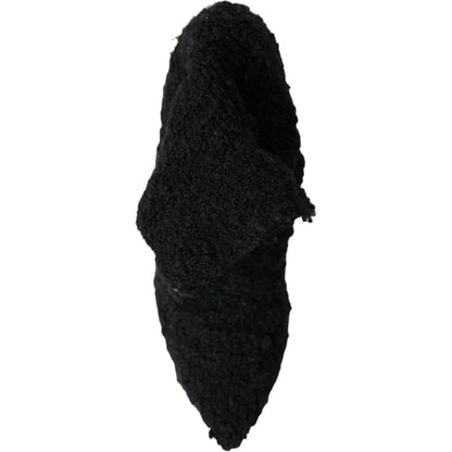 Dolce & Gabbana Black Stiletto Heels Mid Calf Boots Shoes