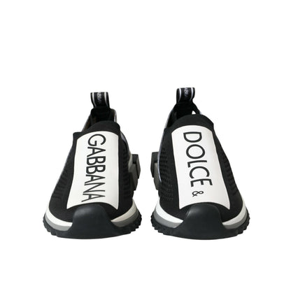 Dolce & Gabbana Black White Slip On Sorrento Sneakers Shoes