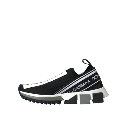 Dolce & Gabbana Black White Slip On Sorrento Sneakers Shoes