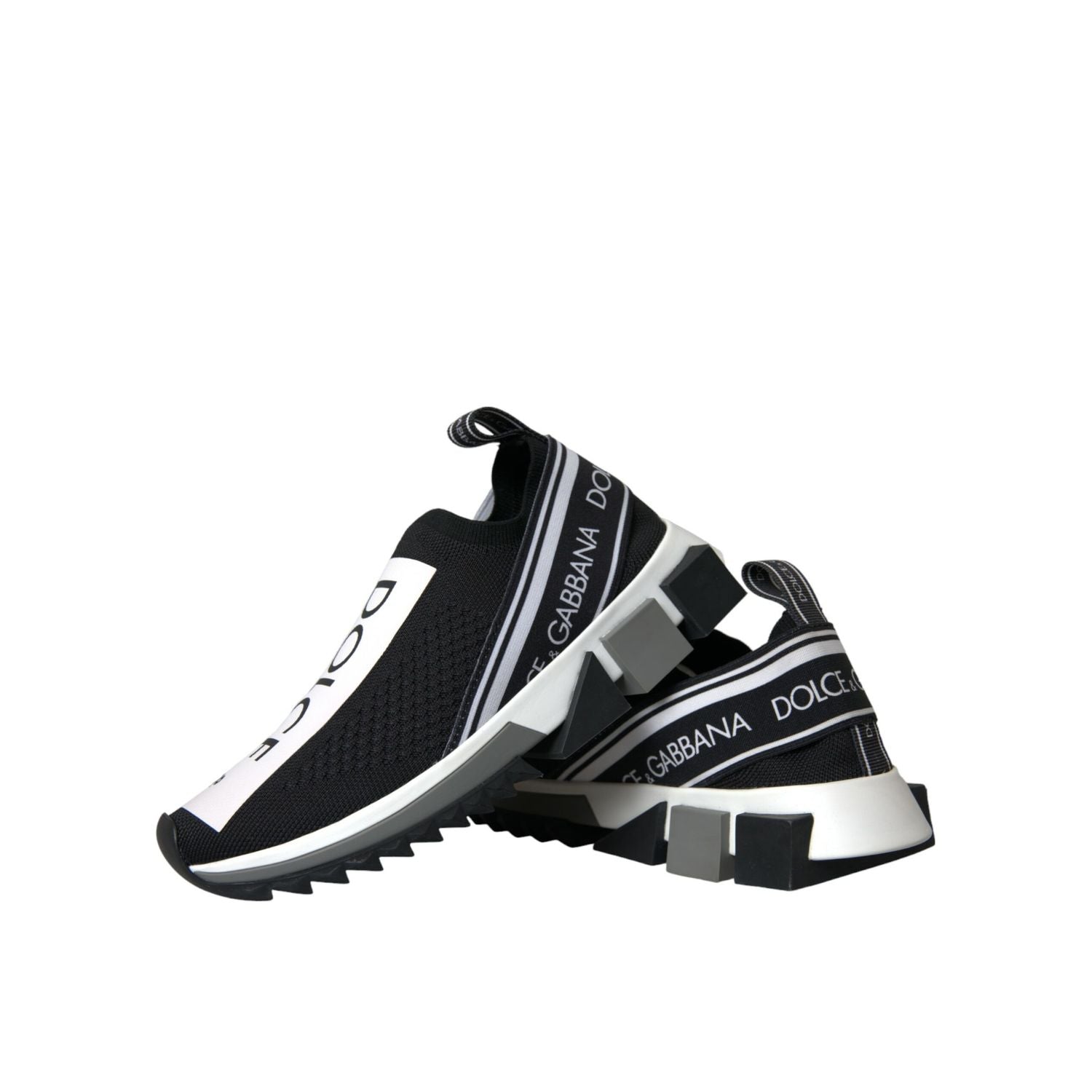 Dolce & Gabbana Black White Slip On Sorrento Sneakers Shoes