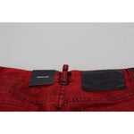 Dsquared² Red Low Waist Cotton Stretch Skinny Pants Dsquared² Black