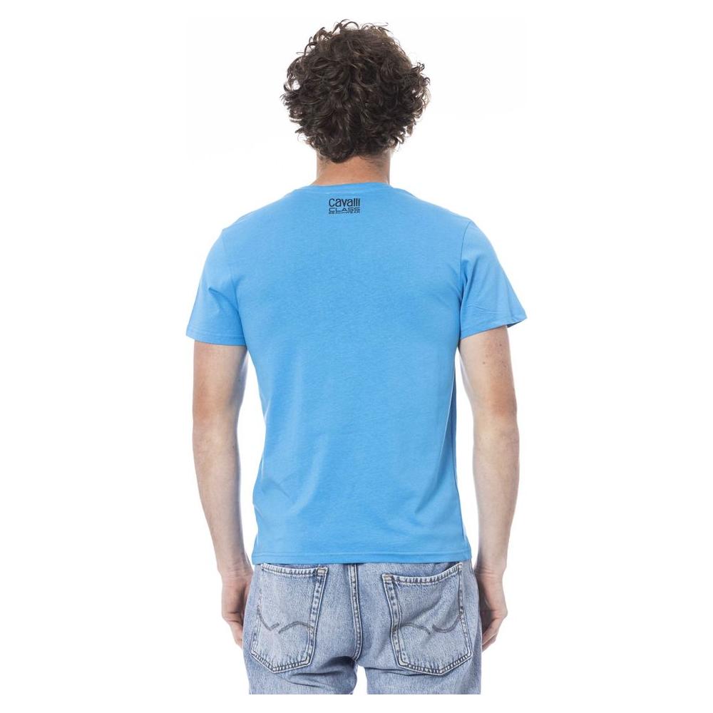 Cavalli Class Light Blue Cotton Men T-Shirt