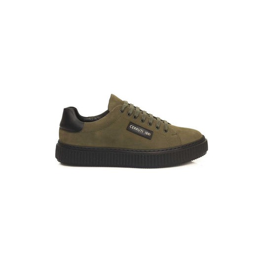 Cerruti 1881 Green Cowhide Men Sneaker CE-24456-EU41/US8