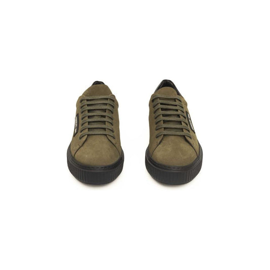 Cerruti 1881 Green Cowhide Men Sneaker CE-24456-EU41/US8
