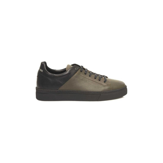 Cerruti 1881 Green Cowhide Men Sneaker CE-24450-EU42/US9