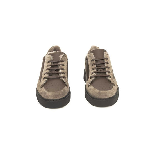 Cerruti 1881 Beige Cowhide Men Sneaker CE-24447-EU39/US6