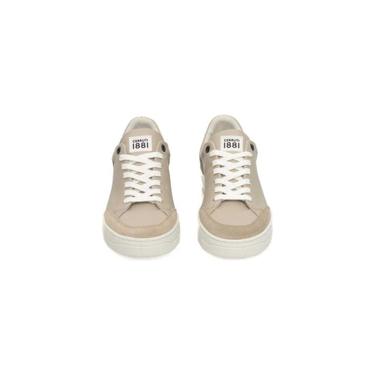 Cerruti 1881 Beige Leather Women Platform Sneaker CE-24533-EU38/US8