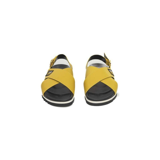 Cerruti 1881 Yellow Calfskin Women Sandal CE-24529-EU38/US8