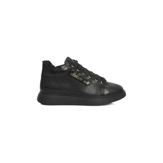 Cerruti 1881 Black Leather Women Sneaker CE-24517-EU36/US6