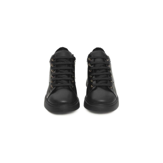 Cerruti 1881 Black Leather Women Sneaker CE-24517-EU36/US6