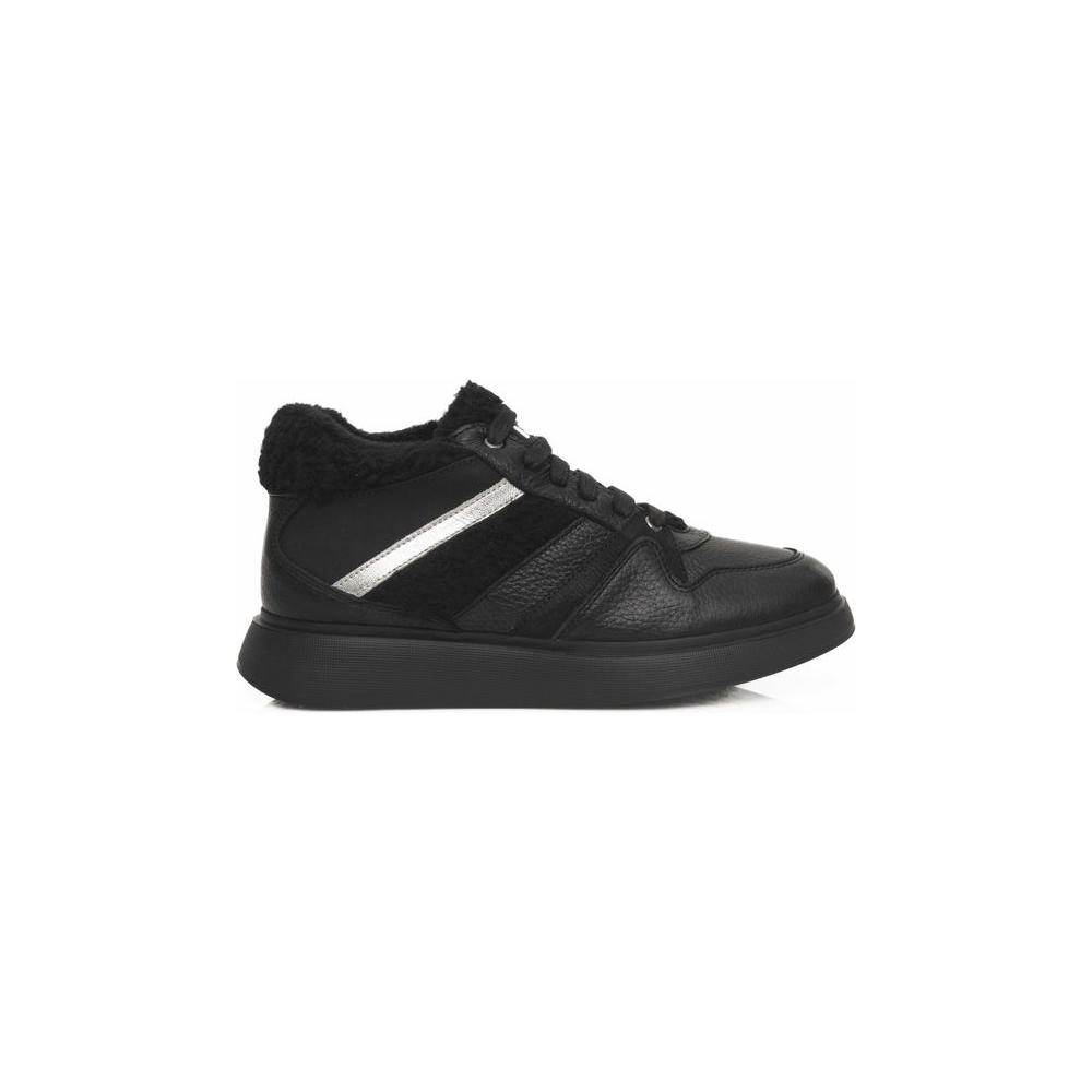 Cerruti 1881 Black Cowhide Women Platform Sneaker