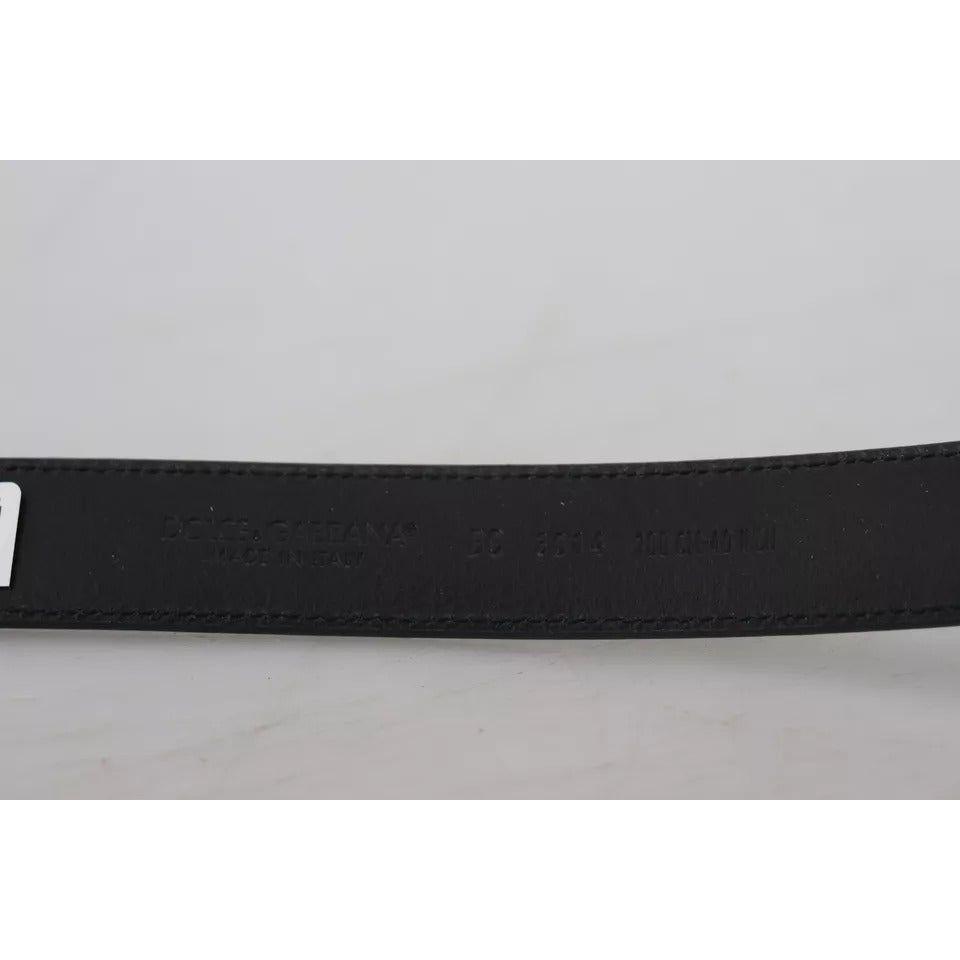 Dolce & Gabbana Green Calf Leather Silver Tone Metal Buckle Belt